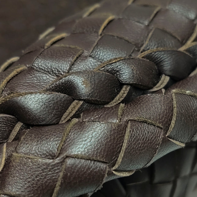 Bottega Veneta Belly Hobo Intreccio Leather Dark Chocolate Brown Large 50cm