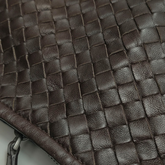 Bottega Veneta Belly Hobo Intreccio Leather Dark Chocolate Brown Large 50cm