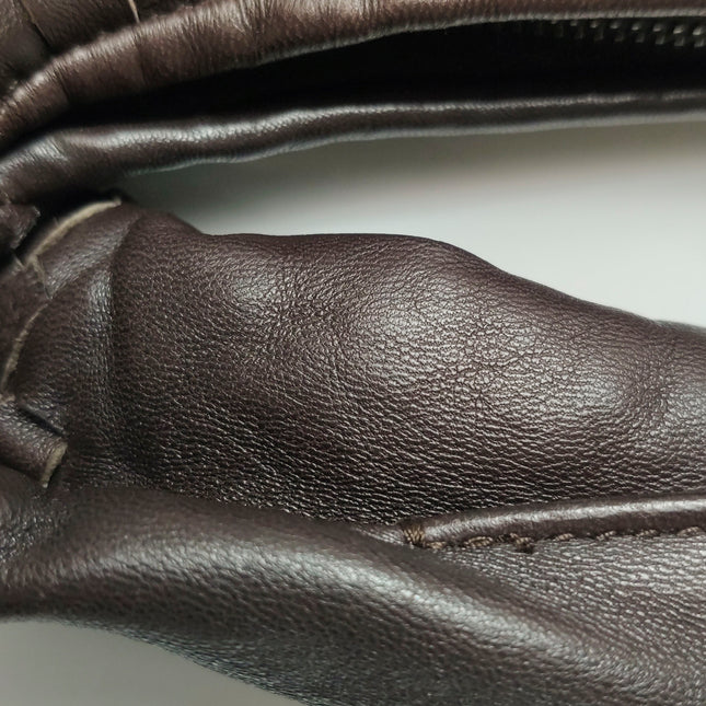 Bottega Veneta Belly Hobo Intreccio Leather Dark Chocolate Brown Large 50cm