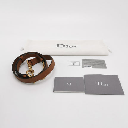Dior Saddle 2022 Medium Tan Brown Grained Calfskin Leather Bag with Strap