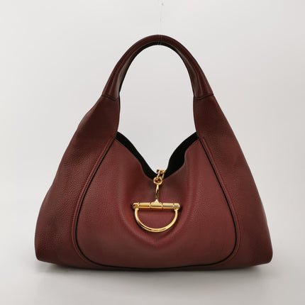 Gucci Softbit Maxi Shoulder Bag Burgundy Calfskin Leather 2024