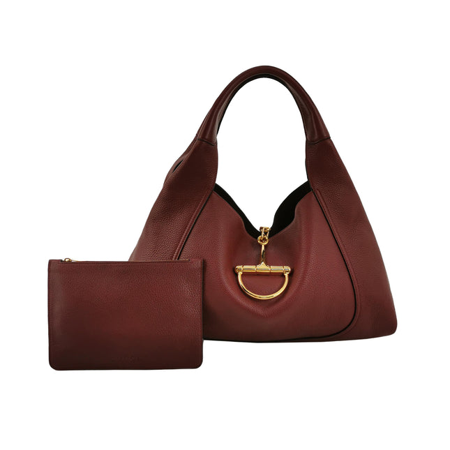 Gucci Softbit Maxi Shoulder Bag Burgundy Calfskin Leather 2024-Luxbags