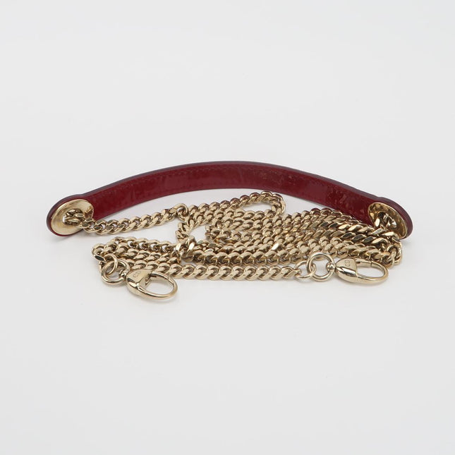 Lady Dior Mini Handbag 2017 Red Patent Leather Gold-tone Chain Strap