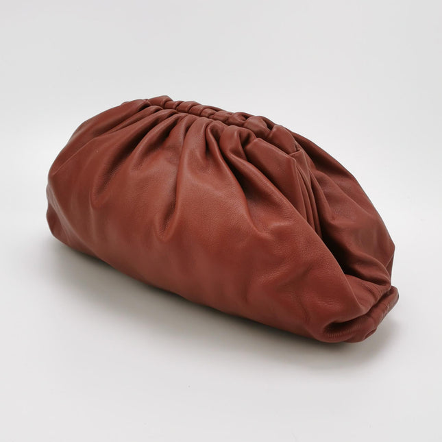 Bottega Veneta Pouch Calfskin Leather Brick Red Large