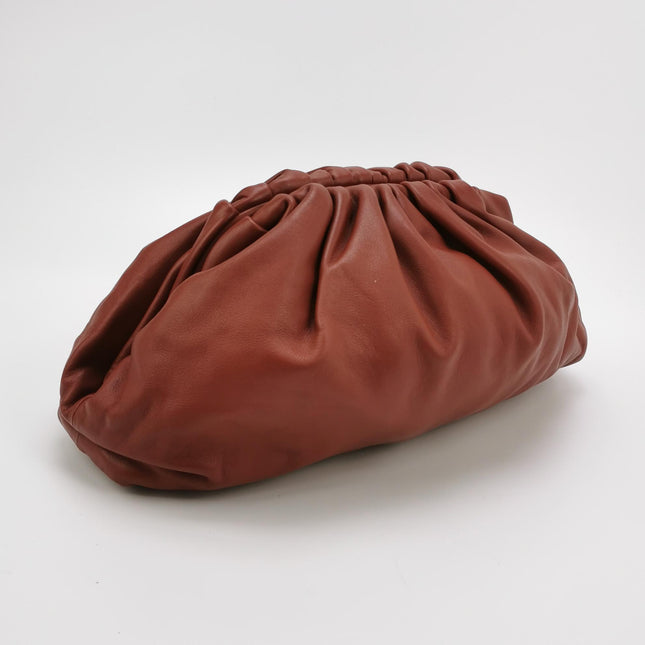 Bottega Veneta Pouch Calfskin Leather Brick Red Large