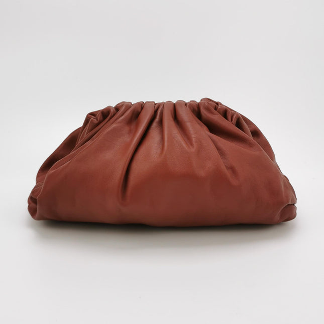 Bottega Veneta Pouch Calfskin Leather Brick Red Large