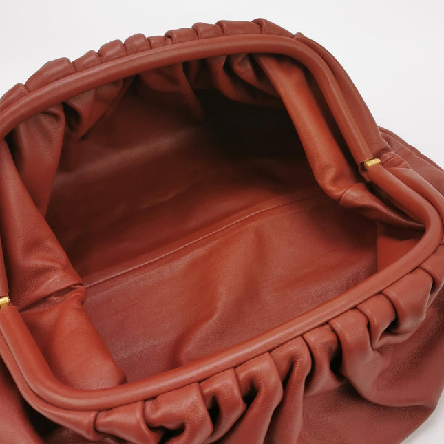 Bottega Veneta Pouch Calfskin Leather Brick Red Large