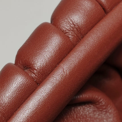 Bottega Veneta Pouch Calfskin Leather Brick Red Large