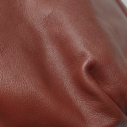 Bottega Veneta Pouch Calfskin Leather Brick Red Large