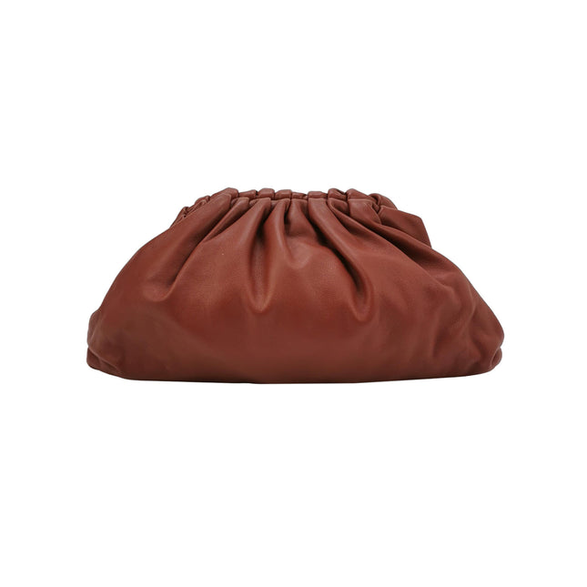 Bottega Veneta Pouch Calfskin Leather Brick Red Large
