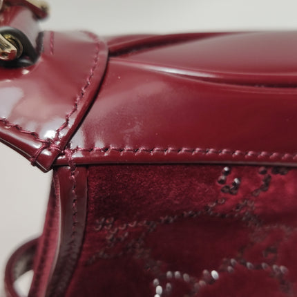 Gucci Jackie 1961 Mini Burgundy Velvet with Crystals Bag