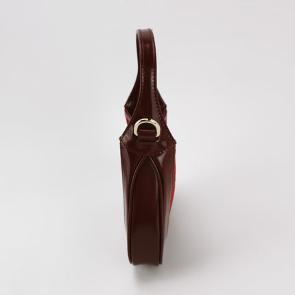 Gucci Jackie 1961 Mini Burgundy Velvet with Crystals Bag