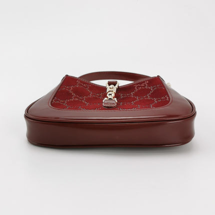 Gucci Jackie 1961 Mini Burgundy Velvet with Crystals Bag