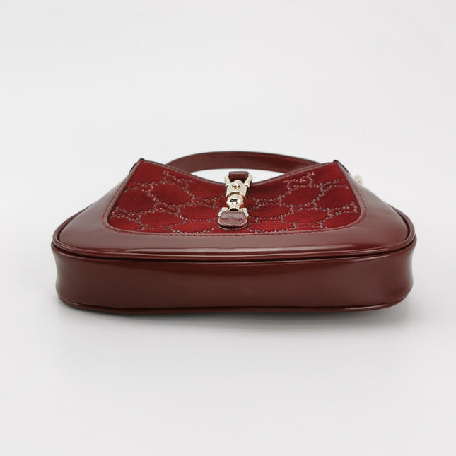 Gucci Jackie 1961 Mini Burgundy Velvet with Crystals Bag