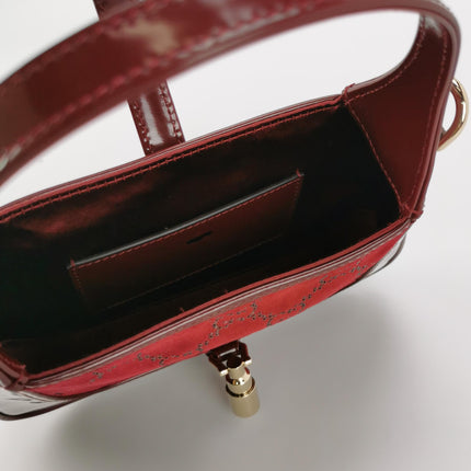 Gucci Jackie 1961 Mini Burgundy Velvet with Crystals Bag