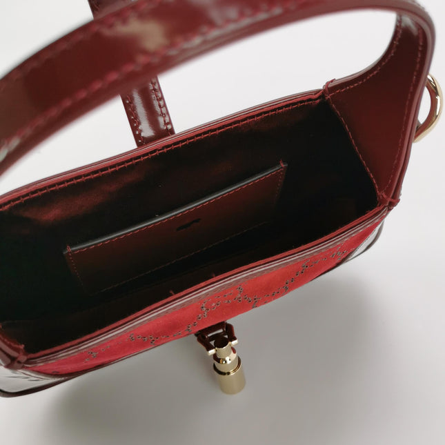 Gucci Jackie 1961 Mini Burgundy Velvet with Crystals Bag
