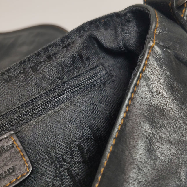 Dior Vintage Gaucho Mini Black Leather Crossbody Bag