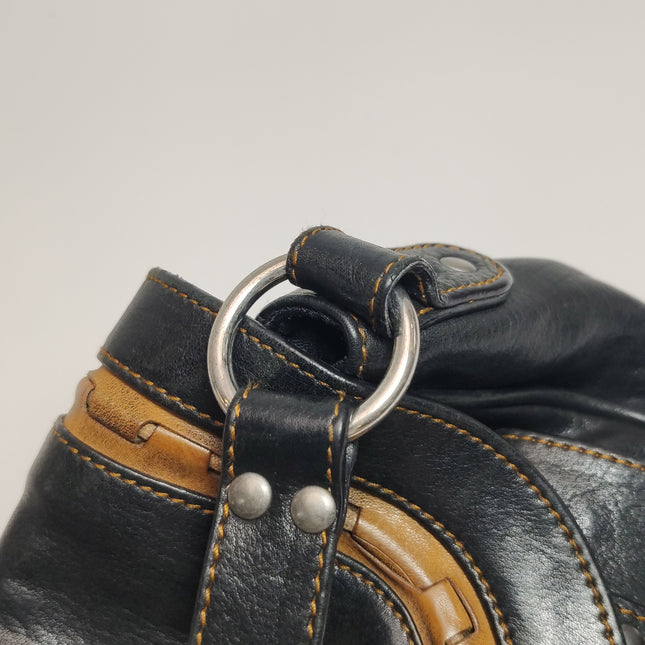 Dior Vintage Gaucho Mini Black Leather Crossbody Bag