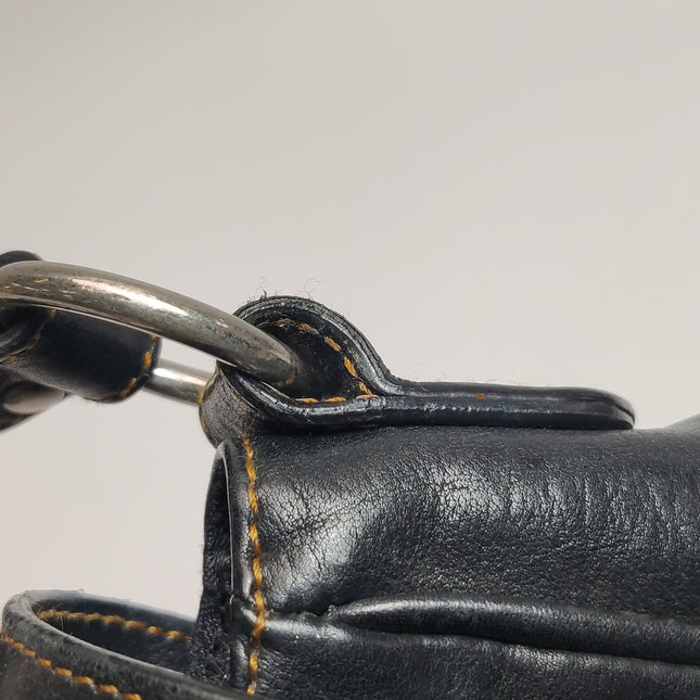 Dior Vintage Gaucho Mini Black Leather Crossbody Bag