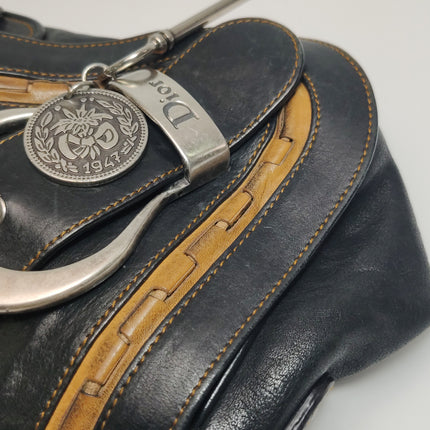 Dior Vintage Gaucho Mini Black Leather Crossbody Bag