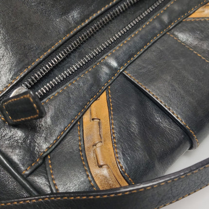 Dior Vintage Gaucho Mini Black Leather Crossbody Bag