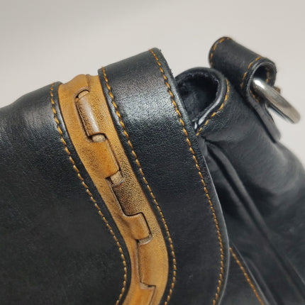 Dior Vintage Gaucho Mini Black Leather Crossbody Bag
