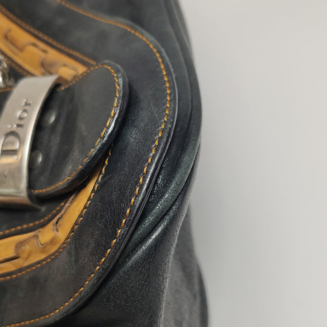 Dior Vintage Gaucho Mini Black Leather Crossbody Bag