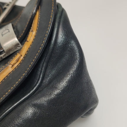 Dior Vintage Gaucho Mini Black Leather Crossbody Bag