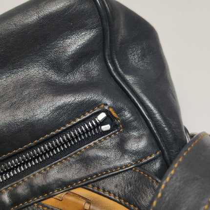 Dior Vintage Gaucho Mini Black Leather Crossbody Bag