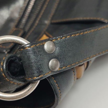 Dior Vintage Gaucho Mini Black Leather Crossbody Bag