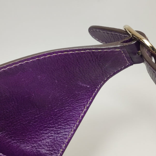 Gucci Jackie Vintage Large Purple Suede Leather Ringlets Decoration