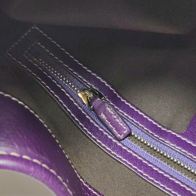 Gucci Jackie Vintage Large Purple Suede Leather Ringlets Decoration