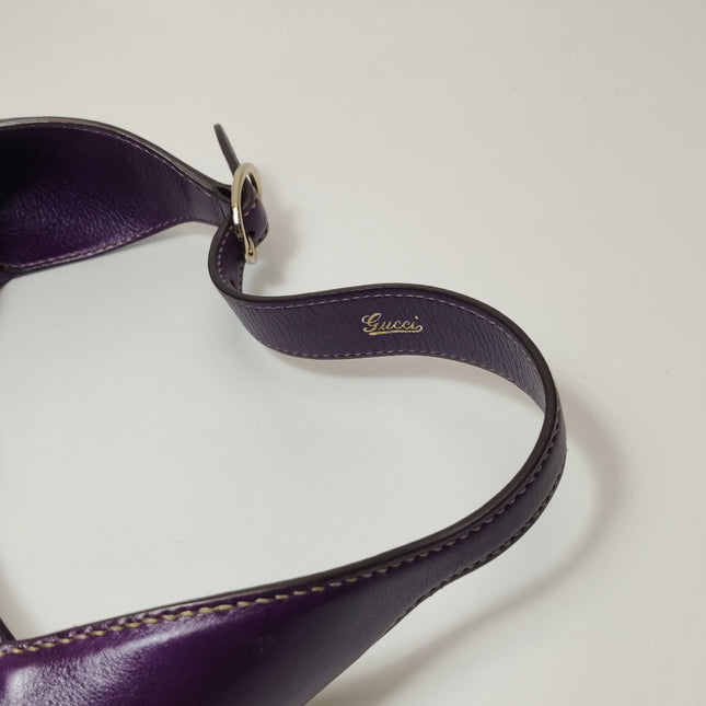 Gucci Jackie Vintage Large Purple Suede Leather Ringlets Decoration