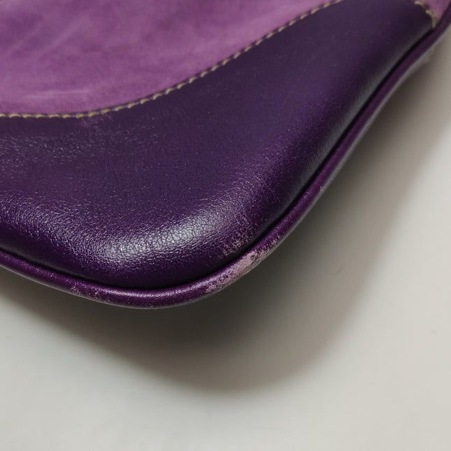 Gucci Jackie Vintage Large Purple Suede Leather Ringlets Decoration