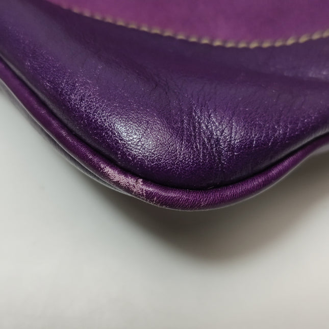 Gucci Jackie Vintage Large Purple Suede Leather Ringlets Decoration