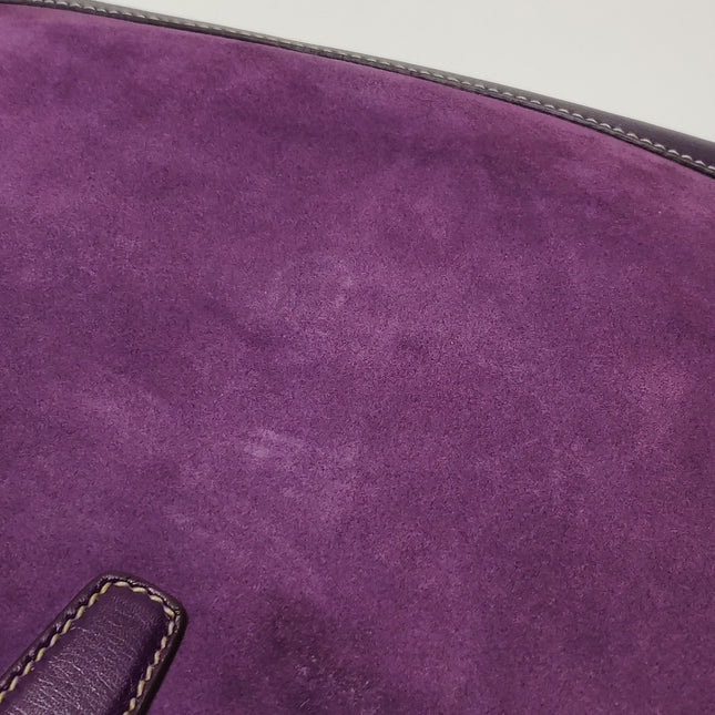 Gucci Jackie Vintage Large Purple Suede Leather Ringlets Decoration