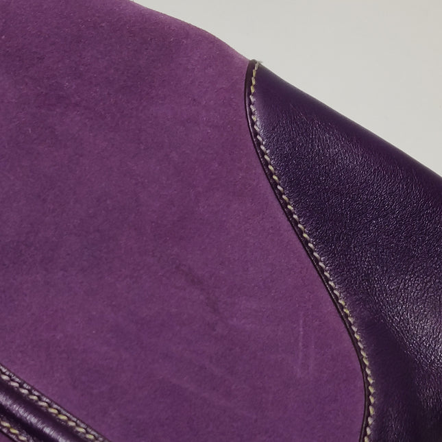 Gucci Jackie Vintage Large Purple Suede Leather Ringlets Decoration