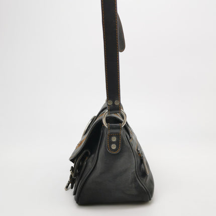 Dior Vintage Gaucho Mini Black Leather Crossbody Bag