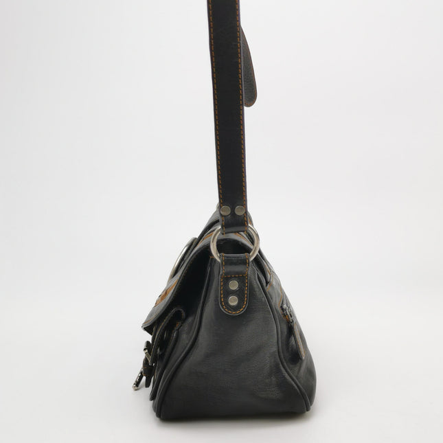 Dior Vintage Gaucho Mini Black Leather Crossbody Bag