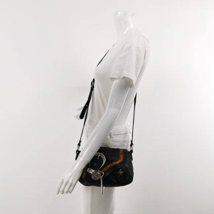 Dior Vintage Gaucho Mini Black Leather Crossbody Bag