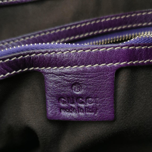 Gucci Jackie Vintage Large Purple Suede Leather Ringlets Decoration