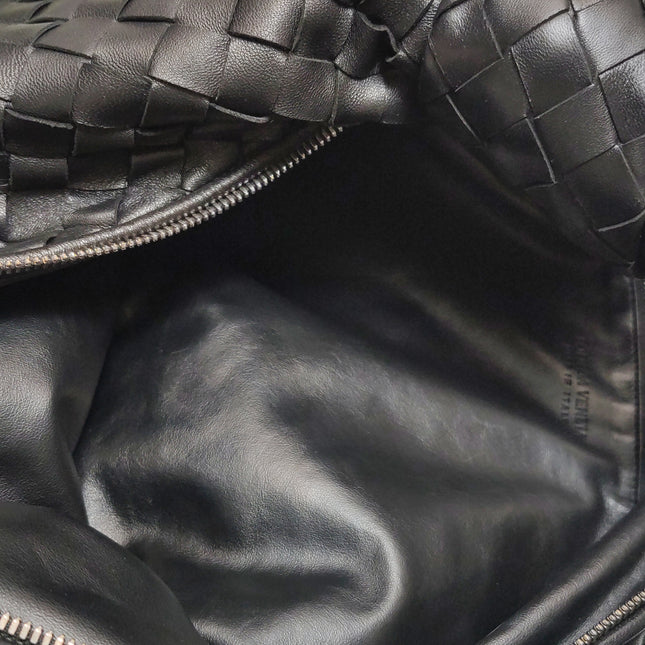 Bottega Veneta Jodie Small Black Lambskin Leather Silver Hardware