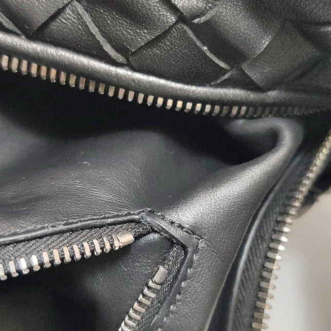 Bottega Veneta Jodie Small Black Lambskin Leather Silver Hardware