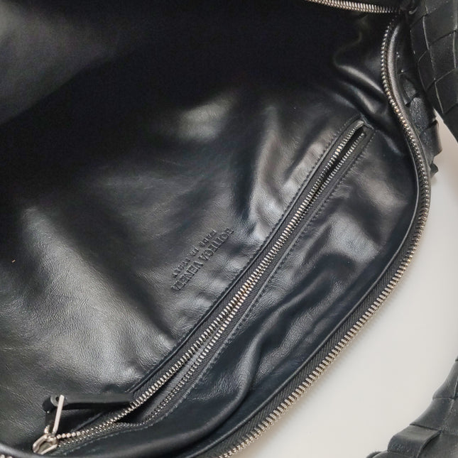 Bottega Veneta Jodie Small Black Lambskin Leather Silver Hardware