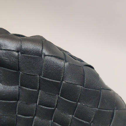Bottega Veneta Jodie Small Black Lambskin Leather Silver Hardware