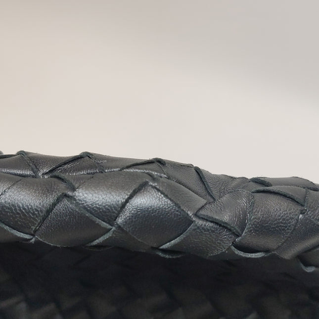 Bottega Veneta Jodie Small Black Lambskin Leather Silver Hardware