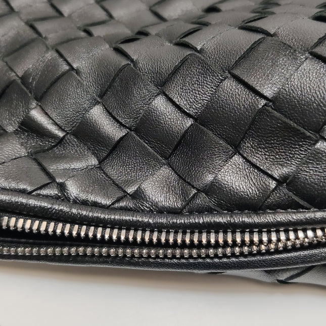 Bottega Veneta Jodie Small Black Lambskin Leather Silver Hardware