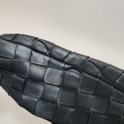 Bottega Veneta Jodie Small Black Lambskin Leather Silver Hardware