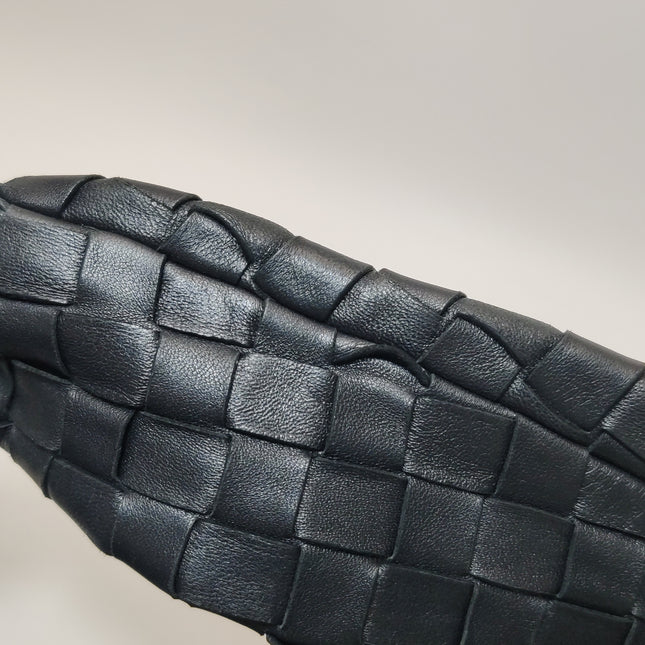 Bottega Veneta Jodie Small Black Lambskin Leather Silver Hardware
