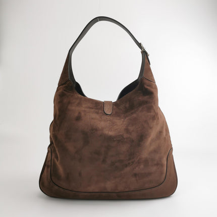Gucci Jackie 1961 Large Dark Brown Suede Leather With Long Strap